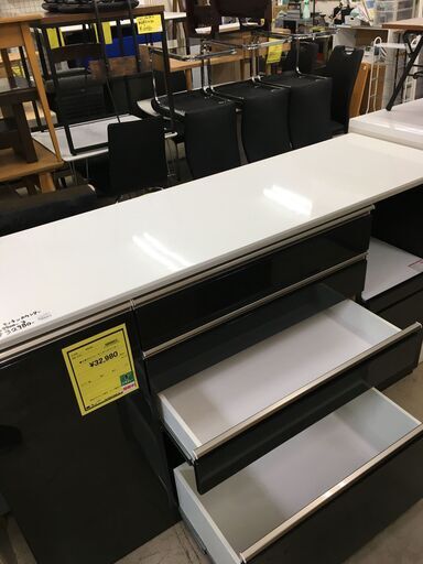 三幸ジャパン キッチンカウンター 160 レックスⅡ ブラック 食器