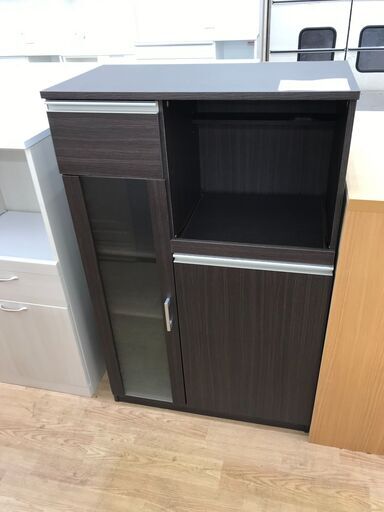 ★ジモティ割あり★  レンジ台 ブラウン H119×W75×D40 クリーニング済み KJ3460