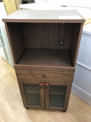 ★ジモティ割あり★ ニトリ レンジ台 ブラウン H120×W58×D40 クリーニング済み KJ3462