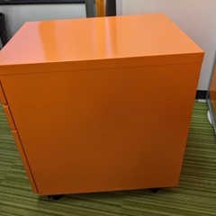 3段デスクワゴン オレンジ（1）の画像