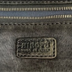 【美品】HIROFU 本革 ハンドバッグ  セミショルダーバッグ  ネイビーブラックの画像
