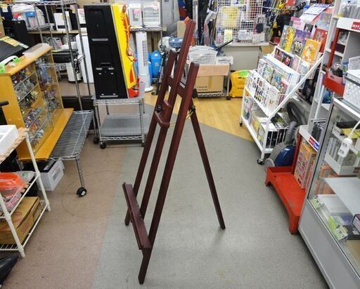 お値下げ！ヴァンゴッホ デッサンイーゼル 1360×505mm F30号 ワインレッド 木製 折りたたみ 絵画 看板に 西岡店