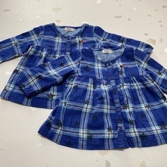ミキハウス　ダブルB 双子　２枚セット　チュニック　ワンピース　80㎝