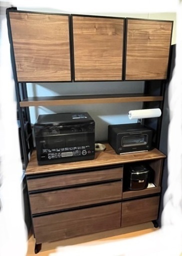 【値下げ】SPICE食器棚★ウォールナット124cm