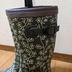 レインブーツ 長靴 花柄 カーキ 新品未使用品の画像