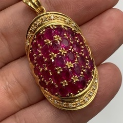 K18 18金 ルビー ペンダントトップ 8.68ct 0.20ct 15.4g