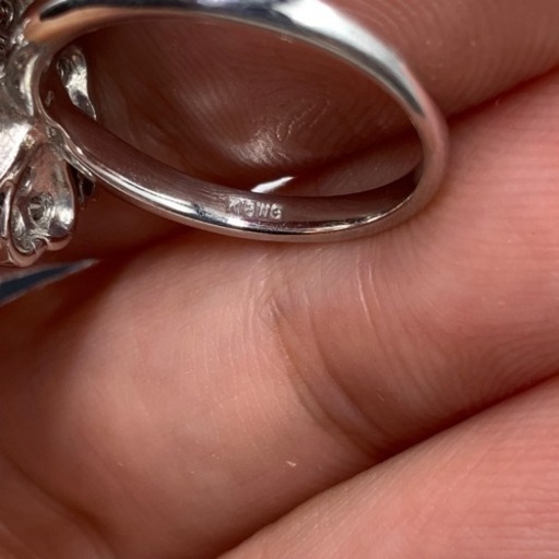 K18WG ダイヤモンド　リング　0.27ct 4.4g クローバー　四葉