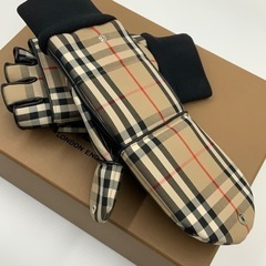 バーバリー　グローブ　手袋　フィンガーレス　ラムレザー　Mサイズの画像