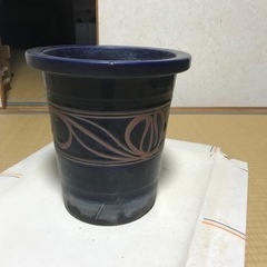 終了　植木鉢　青