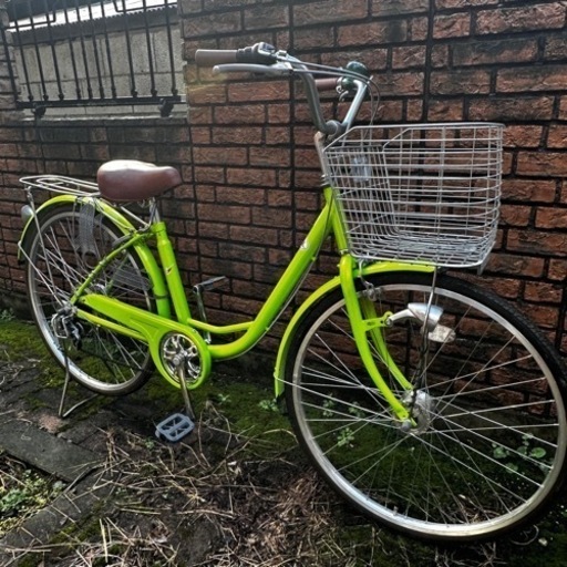 ママチャリ26インチ 自転車カゴ/オートライト/鍵付き