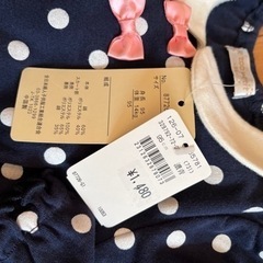 値下げサイズ95新品タグ付きワンピース、おまけのセーターの画像