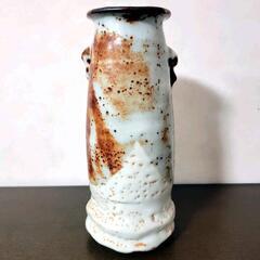 花瓶(白地、茶)