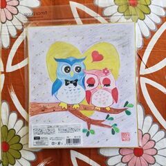 0円商品、激安商品、お値打ち品多数出品中。フクロウ縁起物色紙。