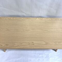 美品 ニトリ 木製 折りたたみ センターテーブル 幅900×奥行450×高さ320mm ナチュラル ローテーブル 棚付き の画像