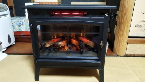 美品　暖炉風　電気温風機
