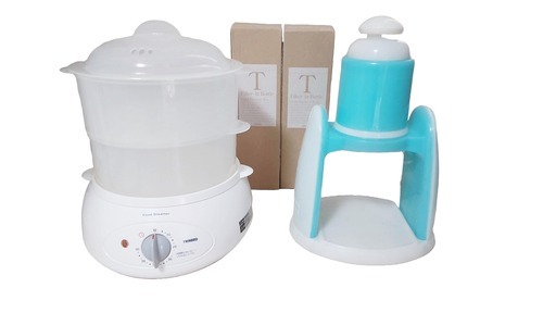ドウシシャ　電動かき氷器＆ツインバード　電気蒸し器＆未使用品ハリオ　フィルターインボトル2本