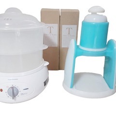 ドウシシャ　電動かき氷器＆ツインバード　電気蒸し器＆未使用品ハリ...