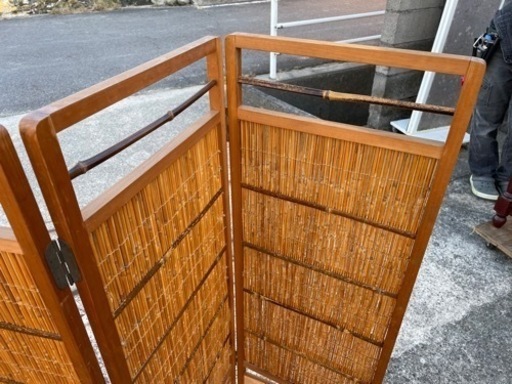 間仕切り　葦　パーティション　昭和レトロ　
