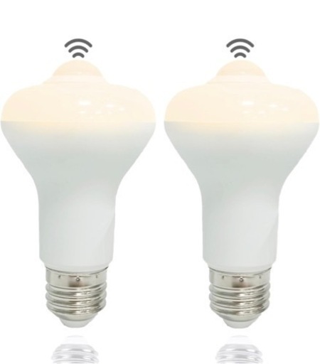 新品LED電球 人感センサー E26 LED 電球 E26口金 9W 60W形相当 赤外線 センサー照明 自動点灯 消灯 1000LM 節電 省エネ 廊下灯 玄関灯 洗面所 階段 室内用 2個入 (2個入, 電球色)