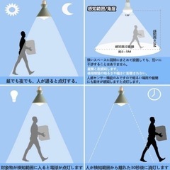 新品LED電球 人感センサー E26 LED 電球 E26口金 9W 60W形相当 赤外線 センサー照明 自動点灯 消灯 1000LM 節電 省エネ 廊下灯 玄関灯 洗面所 階段 室内用 2個入 (2個入, 電球色)の画像