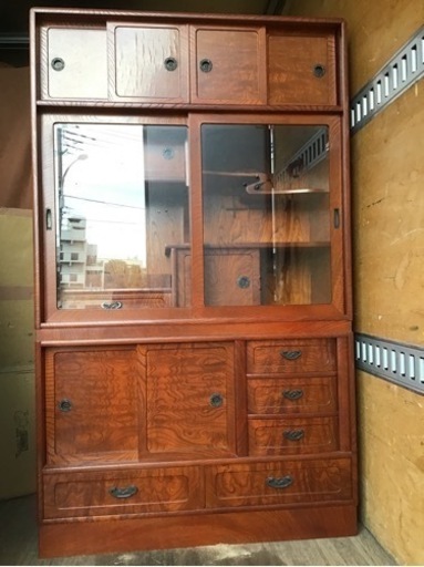 昭和　レトロ　アンティーク　木製　茶箪笥　和室　食器棚　収納
