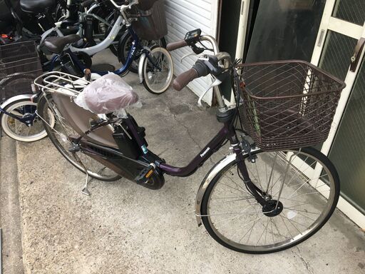 地域限定送料無料　パナソニック　ビビ　DX　16AH　新基準　子供乗せ　パープル　ナチュラ　アシスタ　神戸市　電動自転車