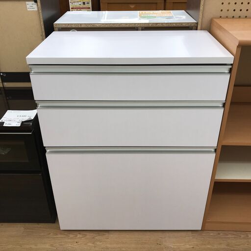 ★ジモティ割あり★  カウンター ホワイト H102×W80×D45 クリーニング済み KJ3471