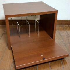 【あげます】WiFi無線ルーターなど 木製キャビネット マグネットふた付きの画像