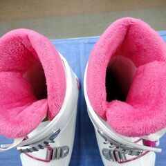 19.0㎝ ジュニア スキーブーツ ビッグホーン ホワイト×ピンク 子供用 キッズ C規格 西岡店  の画像