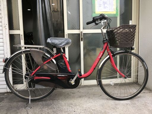地域限定送料無料　パナソニック　ビビ　DX　3,1AH　新基準　子供乗せ　赤　ナチュラ　アシスタ　神戸市　電動自転車