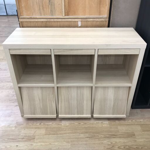 ★ジモティ割あり★  マガジンラック ホワイトブラウン H85×W115×D40 クリーニング済み KJ3472