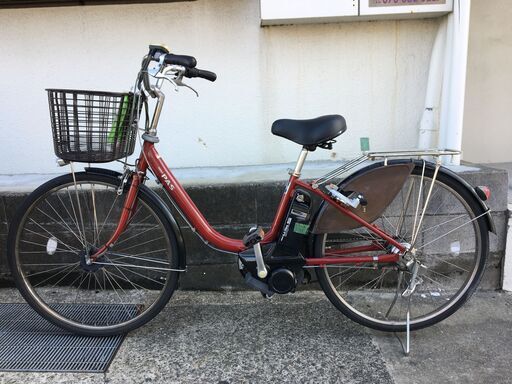 地域限定送料無料　ヤマハ　パス　新基準　4AH　子供乗せ　赤　アシスタ　ビビ　神戸市　電動自転車