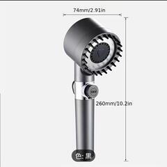 3スピード調整可能なヘッド調整可能 な高圧節水シャワーヘッド1キーストップシャワー ヘッド ウォーターマッサージシャワーヘッドの画像