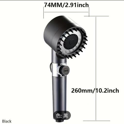 3スピード調整可能なヘッド調整可能 な高圧節水シャワーヘッド1キーストップシャワー ヘッド ウォーターマッサージシャワーヘッド