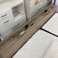 【リサイクルショップ　ピカソ　小松原】キングサイズご利用推奨 ロータイプシングルベッド 2台セット★8745★の画像