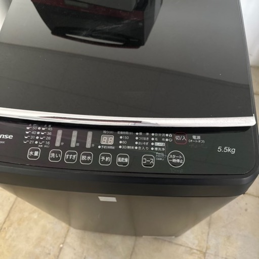 名古屋送料無料　Hisense 洗濯機 5.5kgブラック  2018年式 一人暮らし 