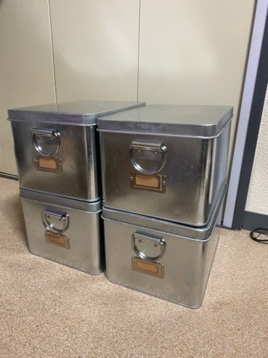 引取り先決定【3coins】トタン収納Ｌサイズ 4点セット