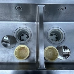 業務用 2槽シンク 幅1500×奥600×高さ800(mm) バックガード 流し台 厨房機材 キッチン 手洗い場 店舗用品 2層シンク 二層シンク 大阪発の画像