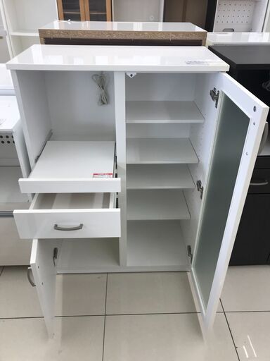 ★ジモティ割あり★ NITORI レンジ台 ホワイト H115.5×D42×W80 クリーニング済み HJ1184