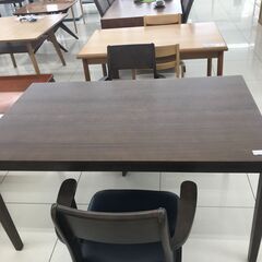 ★ジモティ割あり★  ダイニングテーブルセット ダークブラウン H70.5×D80×W135 クリーニング済み HJ1186