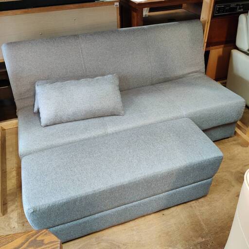 【愛品倶楽部柏店】ニトリ 布張り収納付きソファベッド メーベル GY