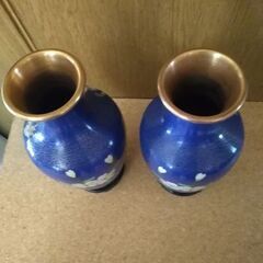 中国生　花瓶2本セット　未使用　時代物　経年保管　ヴィンテージ　実家整理品　の画像