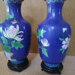 中国生　花瓶2本セット　未使用　時代物　経年保管　ヴィンテージ　実家整理品　の画像