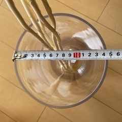 透明花瓶＋ホワイトブランチ LEDライト付きオブジェの画像