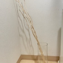 透明花瓶＋ホワイトブランチ LEDライト付きオブジェ