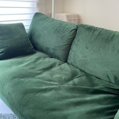 取引き中ベロア調2人掛けソファーの画像