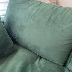 取引き中ベロア調2人掛けソファーの画像