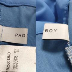 PAGEBOY ページボーイ タックカラーワイドパンツ ブルー Sの画像
