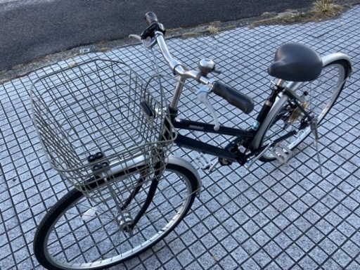 【27インチ自転車】美品❗️6段変速　LEDオートライト付　サイクルベースあさひ製　大きめの前カゴ使用❗️若林自転車　浜大津店　SAL