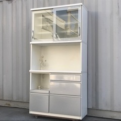 無料で！松田家具◇デミオ レンジ1000◇キッチンボード◇食器棚...